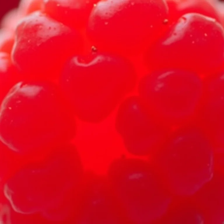 Close-up de framboesas frescas e vibrantes