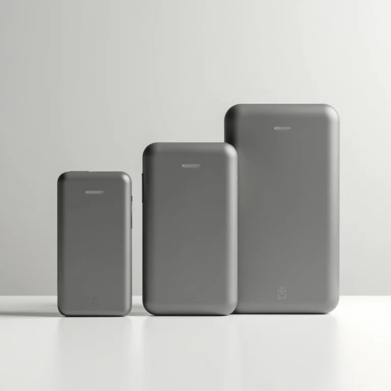 Comparativo visual de baterias externas gamer de diferentes capacidades