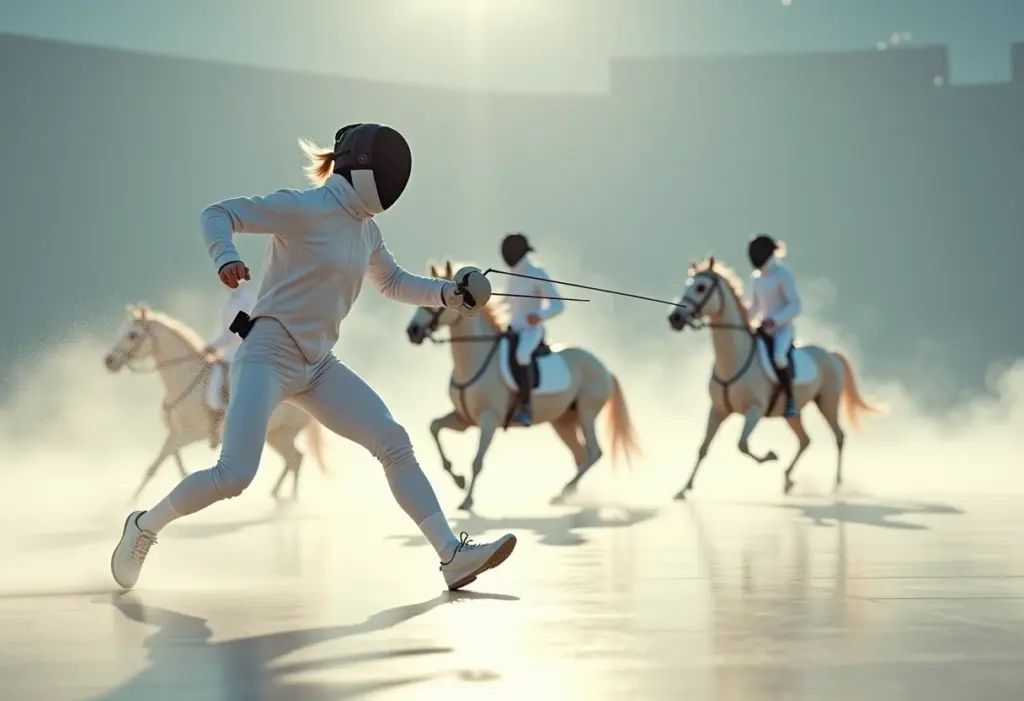 Pentatlo Moderno: Entenda as regras de cada prova e surpreenda-se Competição de Pentatlo Moderno com as cinco modalidades