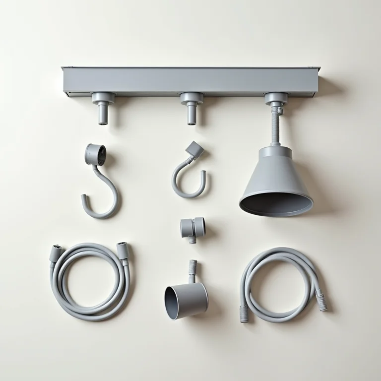 Componentes de uma luminária de trilho DIY