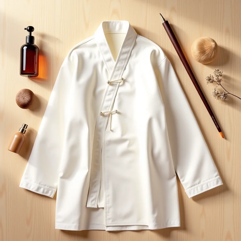 Composição de objetos tradicionais coreanos e produtos de beleza K-beauty