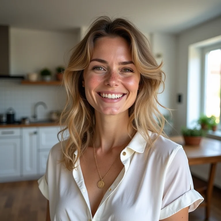 Cozinha integrada com a sala de estar em apartamento moderno