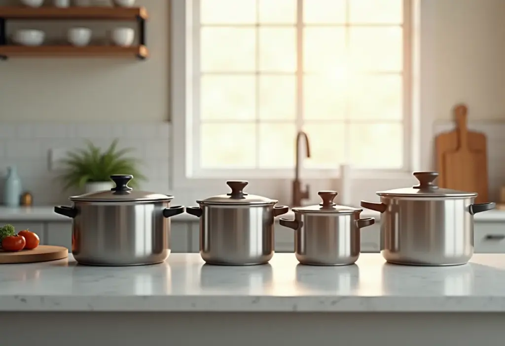 Cozinha moderna com diversas panelas de pressão elétricas