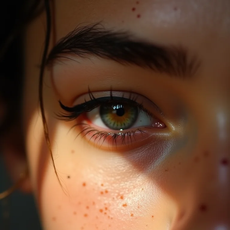 Delineado duplo sutil em mulher branca com sardas