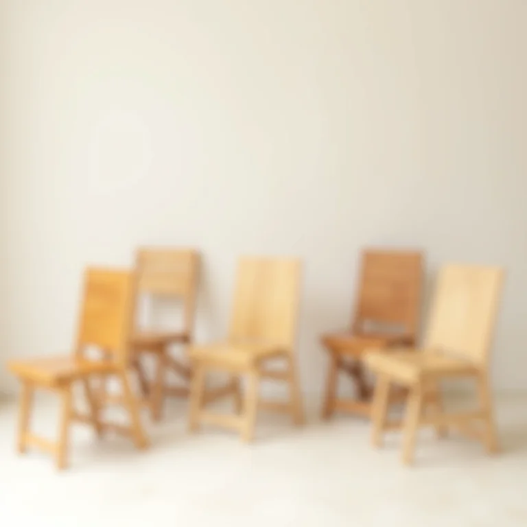 Diferentes tipos de madeira para cadeiras dobráveis