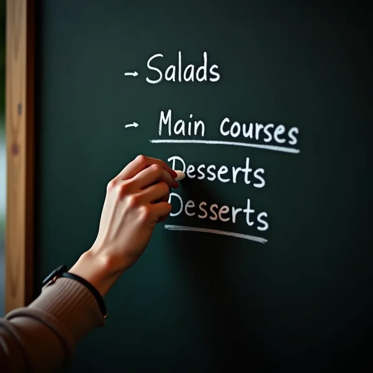 Dividindo as categorias de pratos para a ceia de Natal.