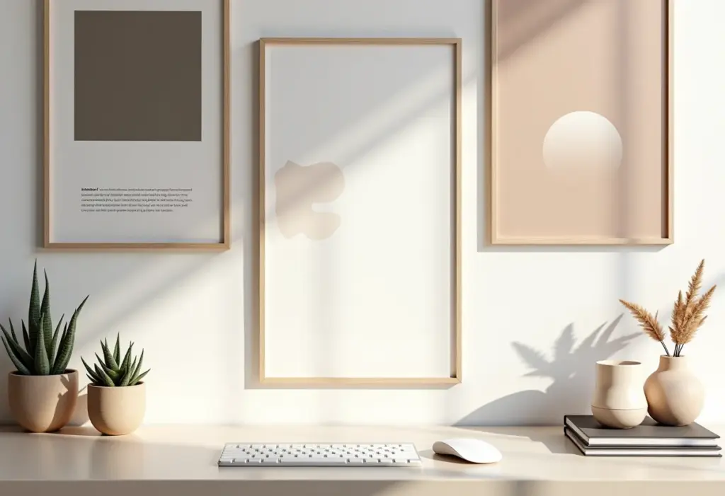 Identidade Visual: O guia DEFINITIVO para criar a sua marca Espaço de trabalho moderno com elementos de design para identidade visual