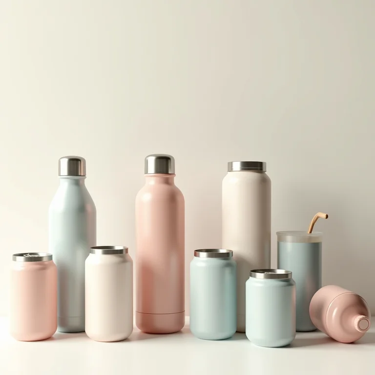 Frascos de água termal em composição flat lay