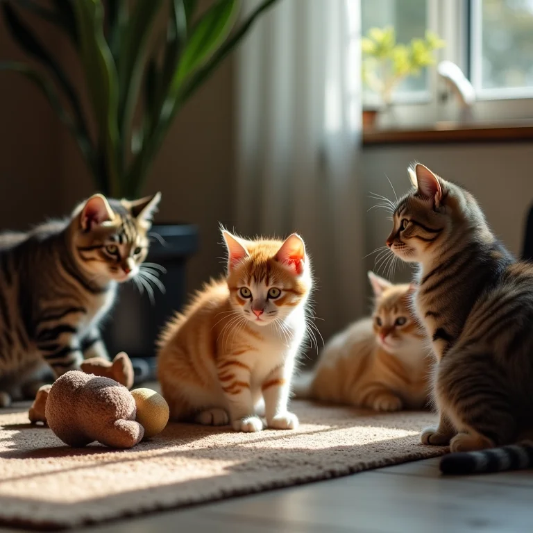 Gatos em ambiente de observação controlada