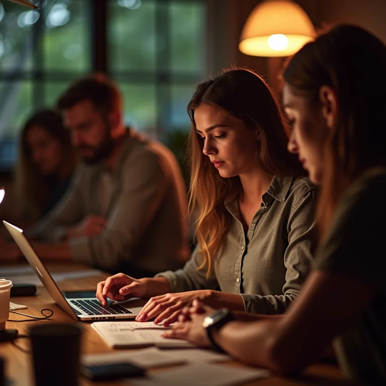 Grupo diverso criando conteúdo de marketing de influência para a LOUD