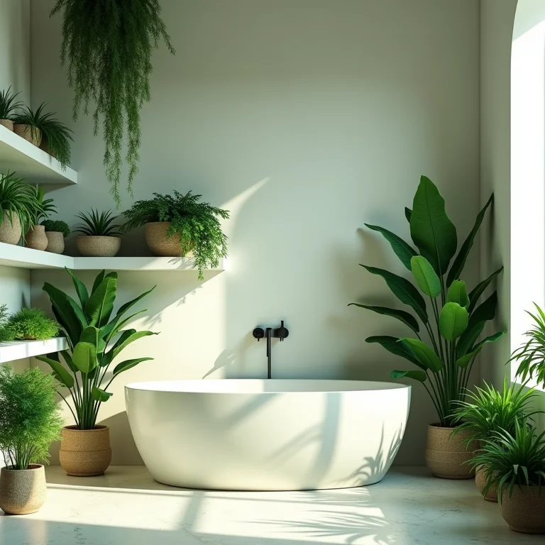 Ideias de decoração com plantas no banheiro