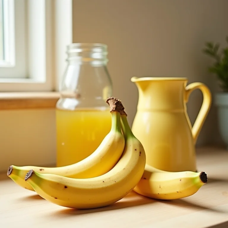 Ingredientes simples para chá de banana caseiro