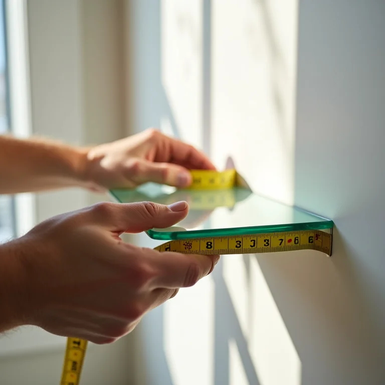 Instalação de prateleiras de vidro