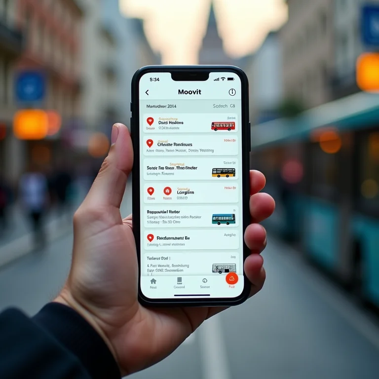 Interface do aplicativo Moovit em celular.