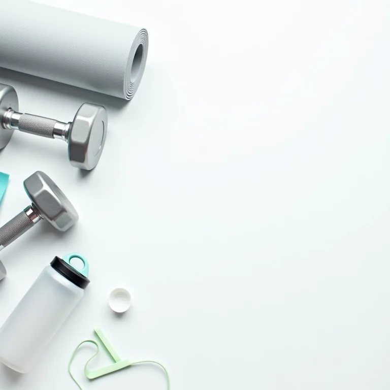 Inventário de itens de ginástica organizados