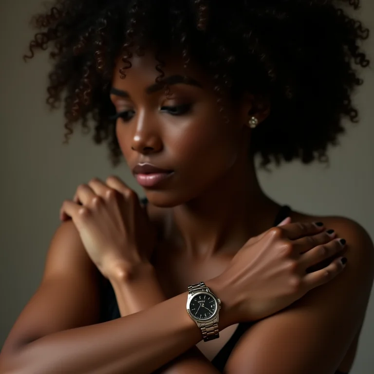 Inventário detalhado de coleção de relógios por mulher negra