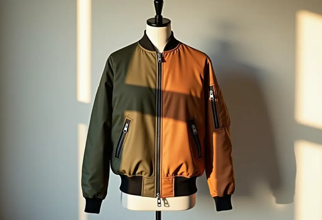 Jaqueta bomber estilosa em display minimalista