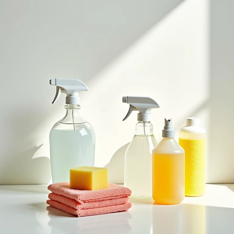 Kit de limpeza caseiro para depurador de ar com bicarbonato, vinagre e pano de microfibra