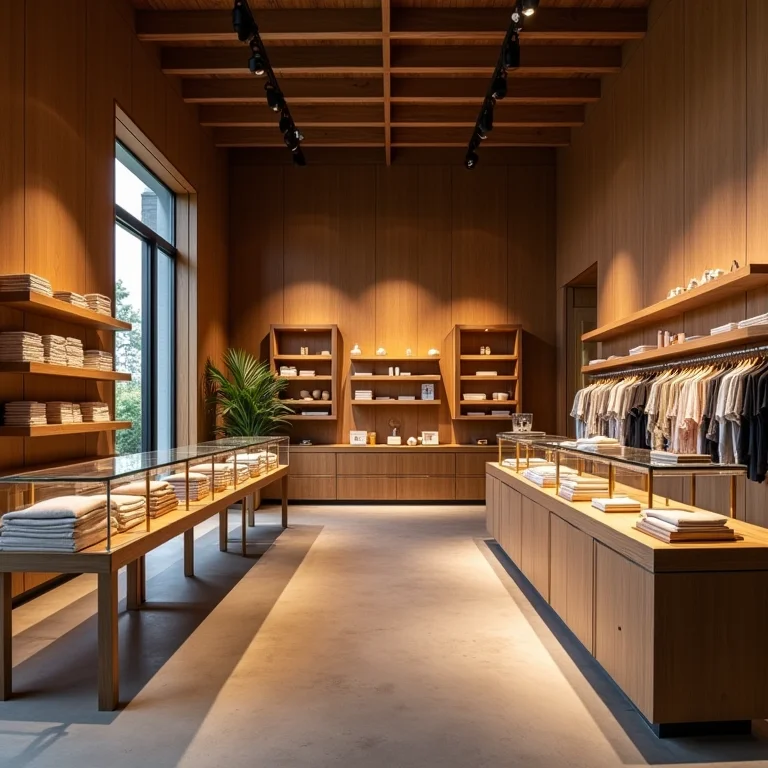 Layout de loja com design artesanal.