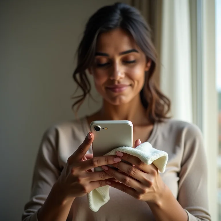 Limpando a tela do celular