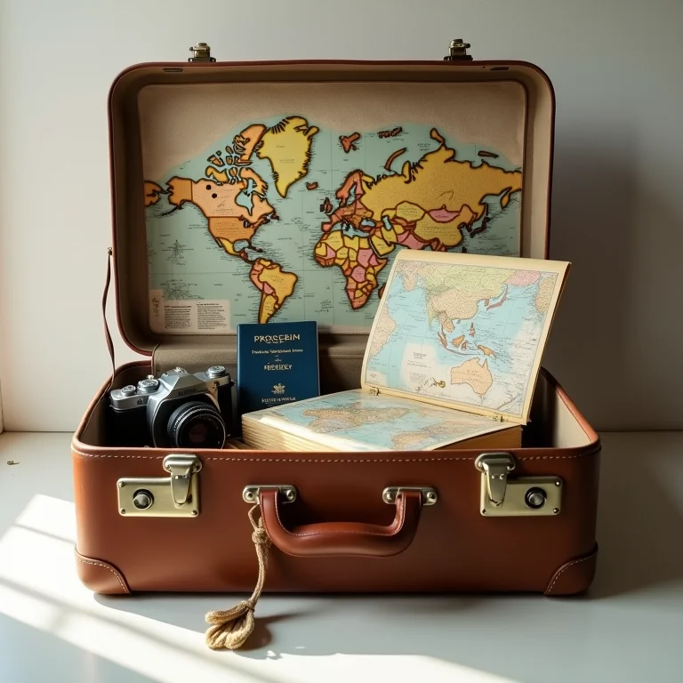 Mala de viagem com lembranças