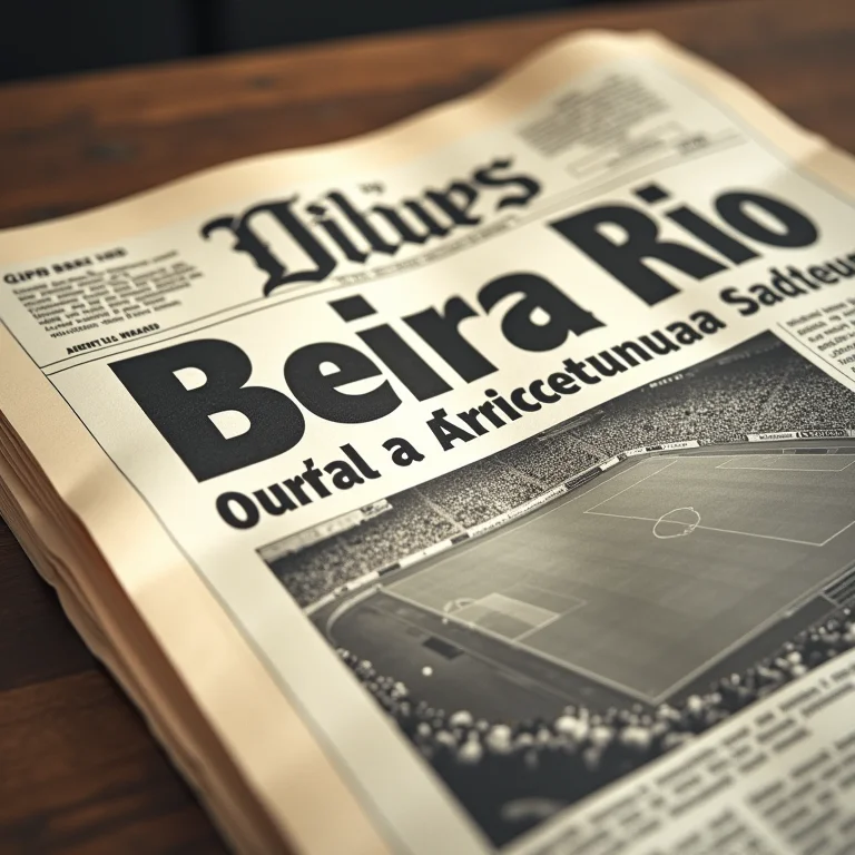 Manchete do jornal anunciando a inauguração do Beira Rio.