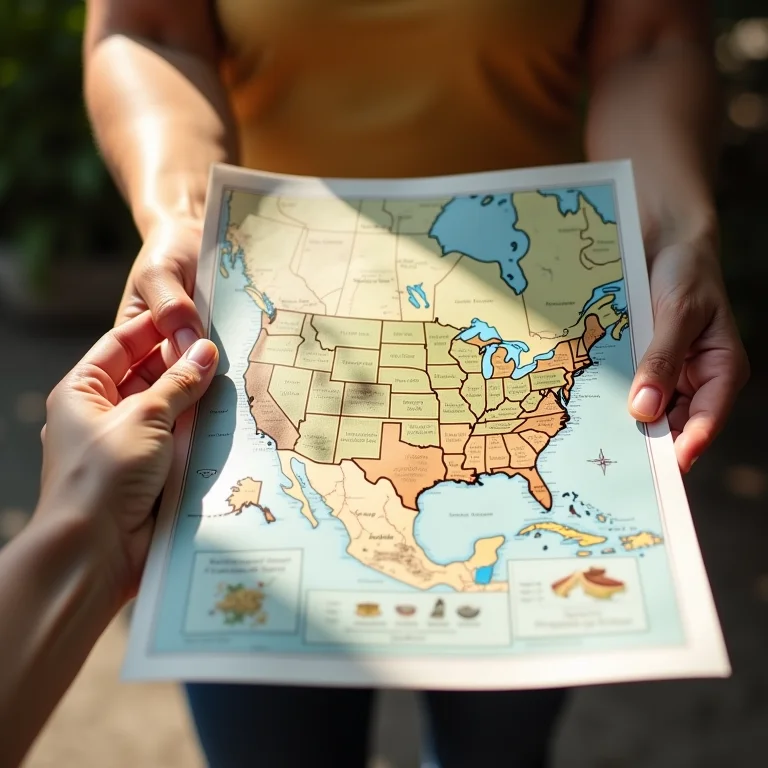 Mãos segurando um mapa com destaques de joias gastronômicas locais em Singapura