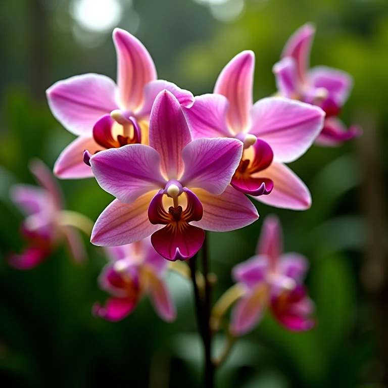 Mar de orquídeas raras e exóticas no Jardim Nacional de Orquídeas em Singapura