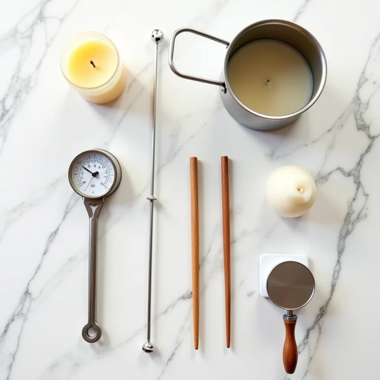 Materiais adicionais para fazer velas aromáticas.