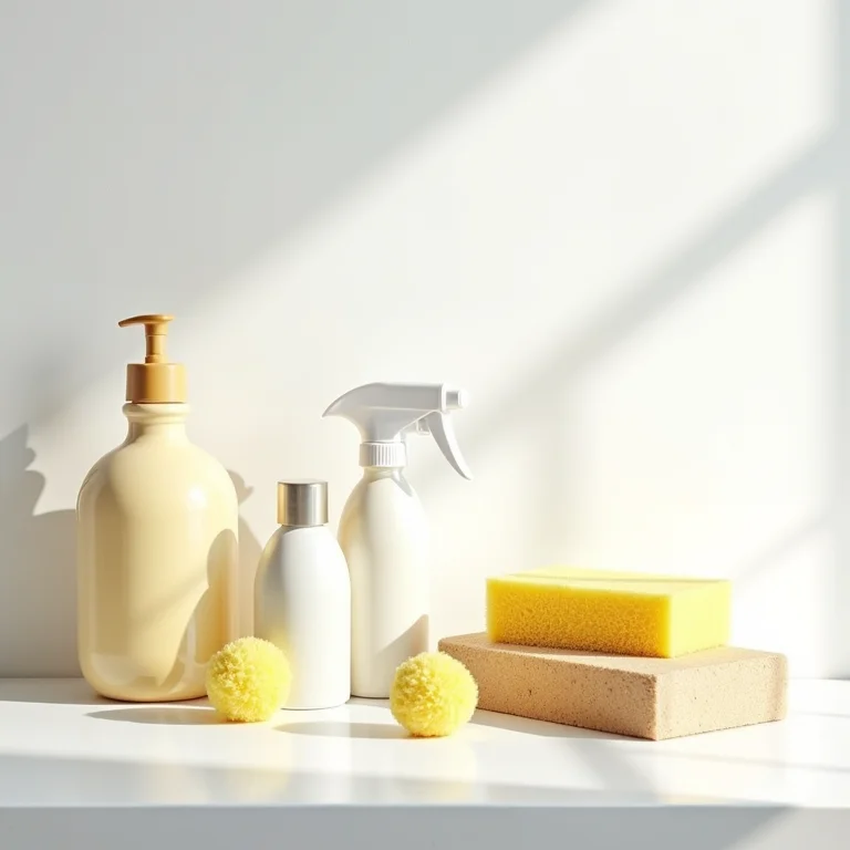 Materiais de limpeza organizados