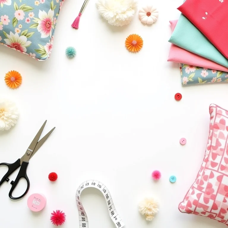 Materiais para criar capas de almofada sem costura.