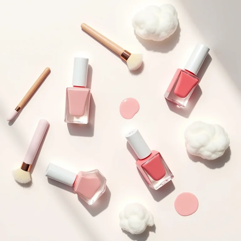 Materiais para manicure espalhados em preparação para organização