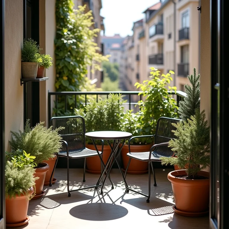 Mesa bistrô compacta para varandas pequenas
