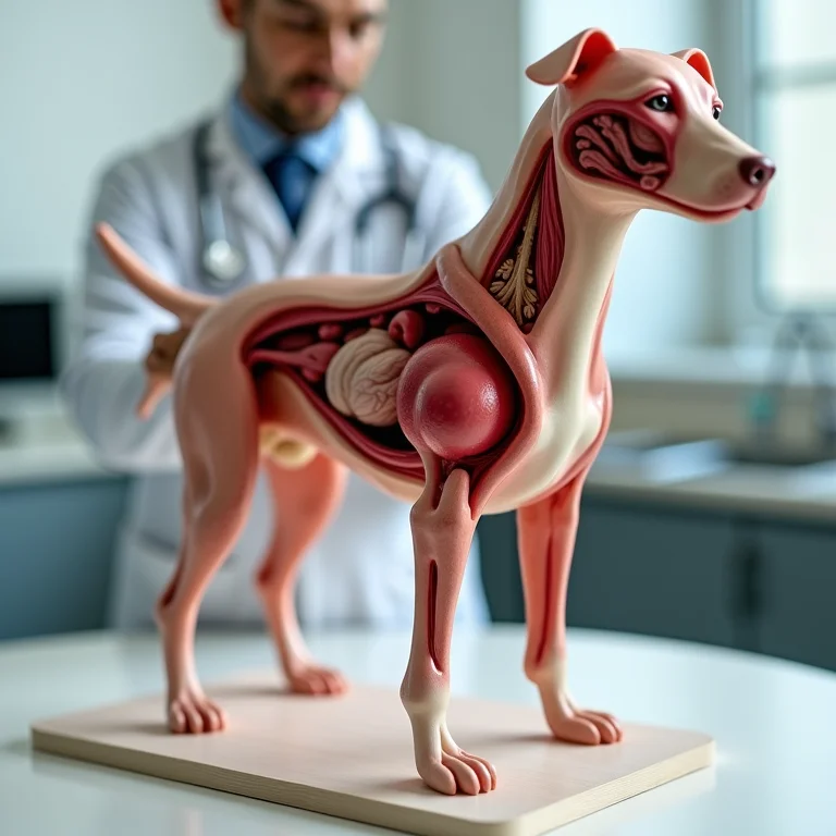 Modelo de anatomia interna canina