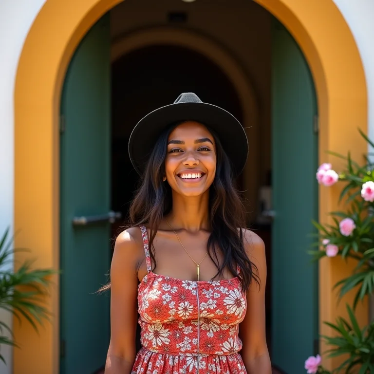 Mulher aproveitando atrações gratuitas em Arraial d'Ajuda