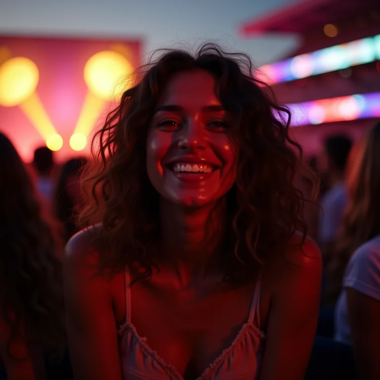 Mulher assistindo a um show na Arena da Amazônia.