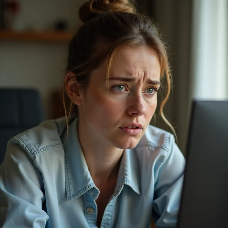 Mulher branca desativando o Secure Boot nas configurações do computador