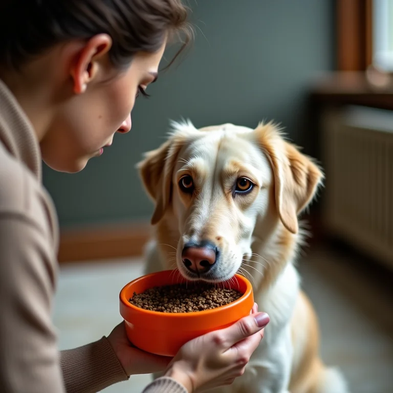 Mulher branca usando comedouro Zee.Dog Slow Feeder