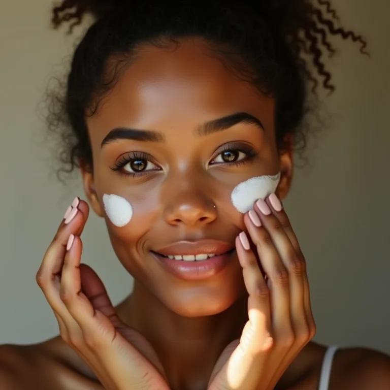 Mulher latina aplicando hidratante facial