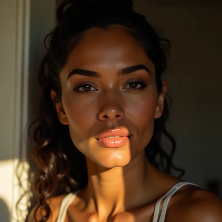 Mulher latina com maquiagem brasileira destacando sua beleza