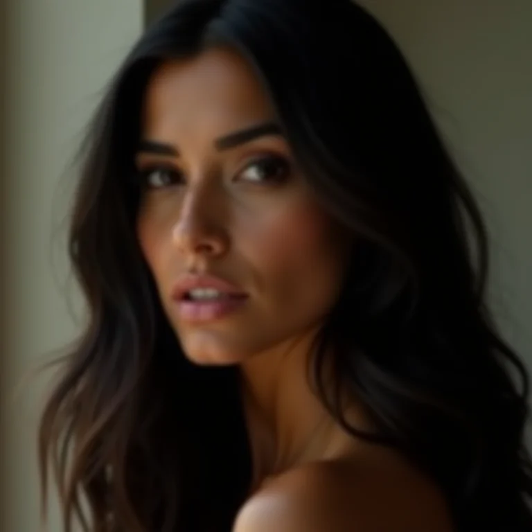 Mulher latina com olhar intenso representando o filme Jogos Mortais III.