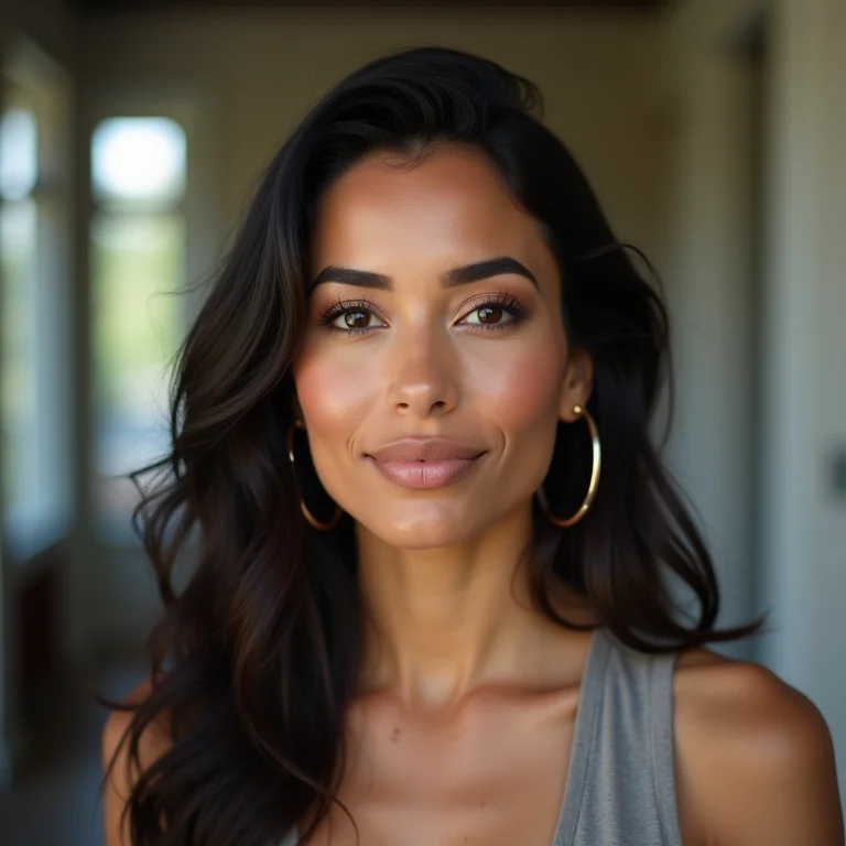 Mulher latina em videochamada com um headhunter