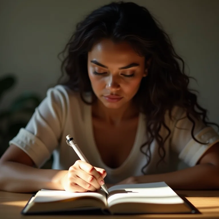 Mulher latina fazendo autoavaliação