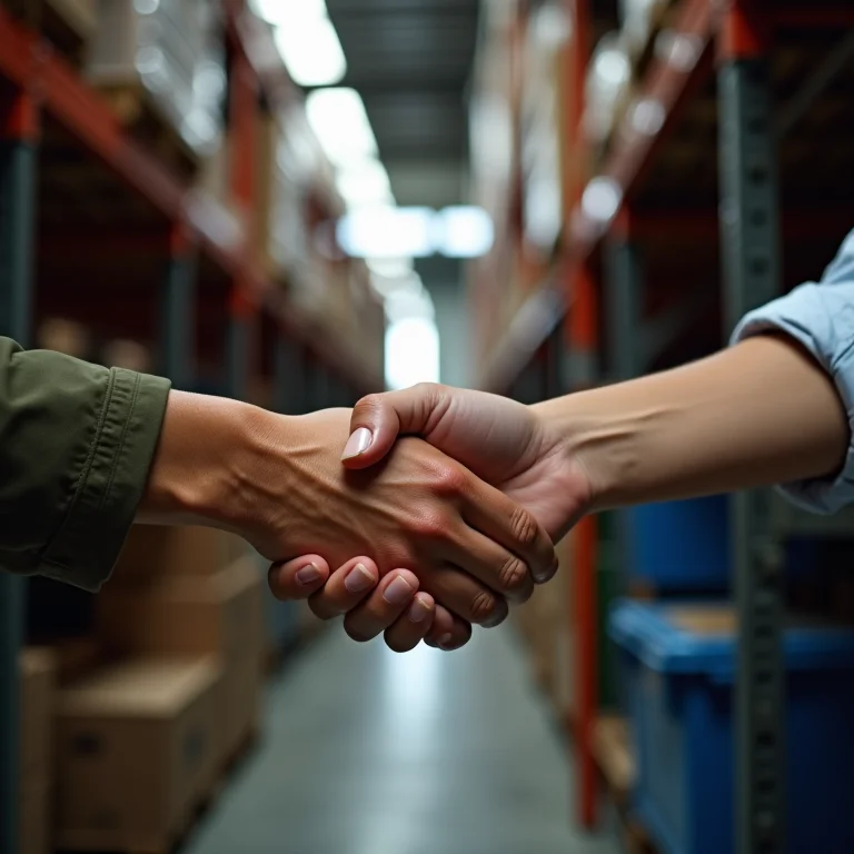 Mulher latina fechando parceria com um fornecedor de produtos naturais.