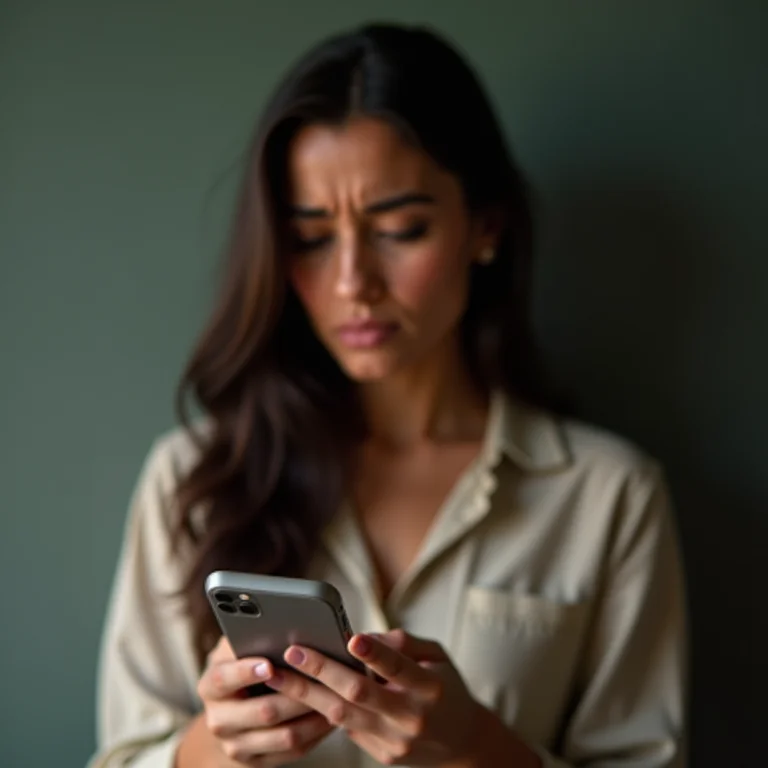 Mulher latina frustrada por não receber o código de recuperação
