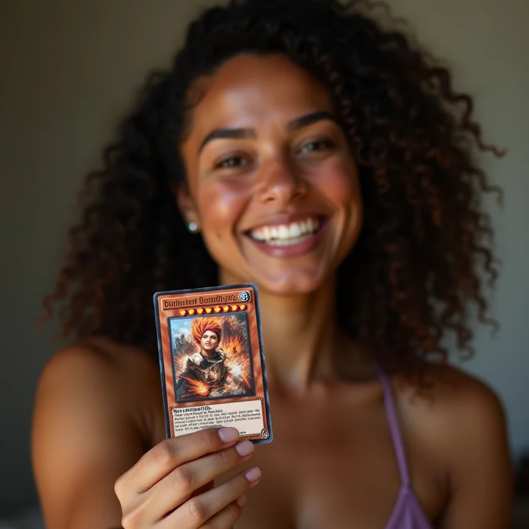 Mulher latina jogando Future Card Buddyfight