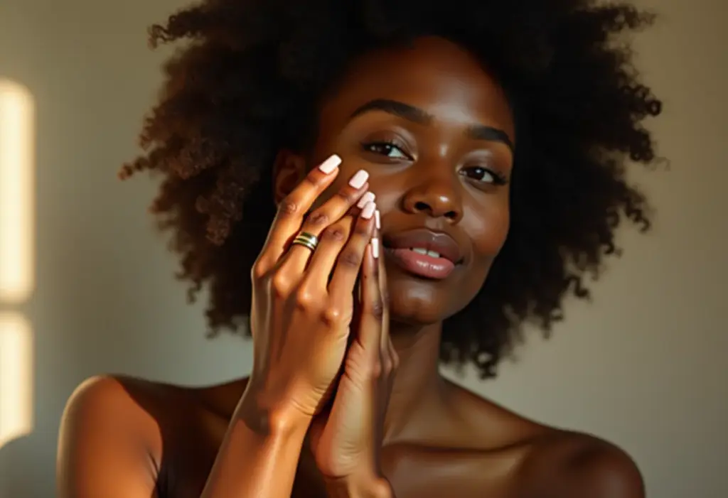 Óleo Corporal Pós Banho: As marcas favoritas dos dermatologistas Mulher negra aplicando óleo corporal pós banho