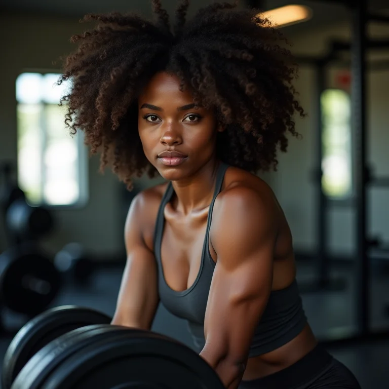 Mulher negra com cabelo cacheado praticando LPO