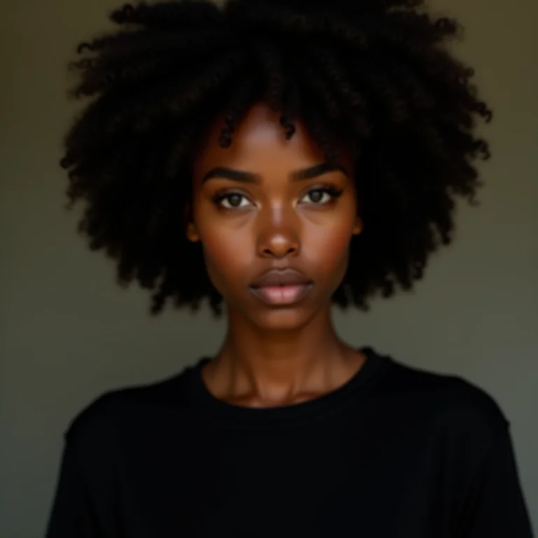 Mulher negra com expressão séria representando o filme Jogos Mortais.