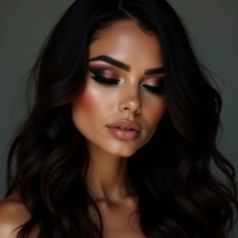 Mulher parda esfumando os olhos